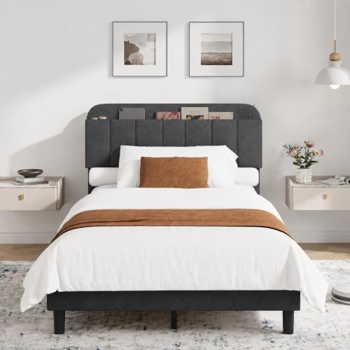 IRONCK Polsterbett 120x200 cm, Einzelbett mit Höhenverstellbarem Kopftei