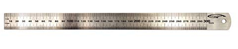 GRAPHOPLEX Règle 30 cm Acier - Réglet de Précision avec Double Graduation - Gravure Chimique et Thermique Durable - Lisibilité Parfaite - Reglet Incassable Metal - Traçage, Mesure - Outil Polyvalent