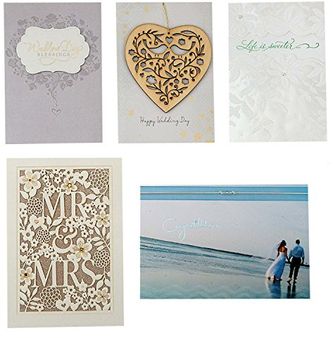 Hallmark Wedding Cards Assortment (5 Cards with Envelopes)