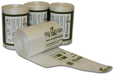 My Eco Company 7L / 8L X 200 Tie Top Compostable Kitchen Food Waste Bin Bags Caddy Liners (7 Litre / 8 Litre)