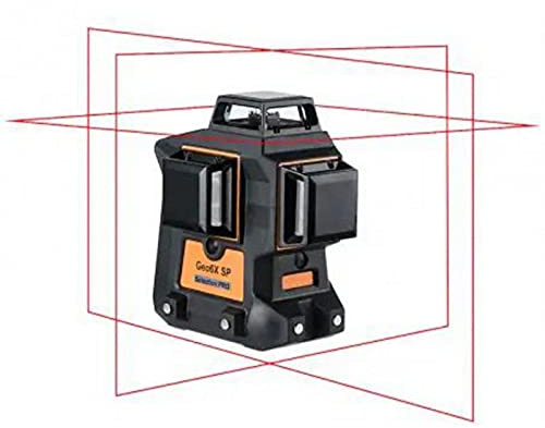 Geo Fennel - Komplett-Set Multi-Linien-Laser, rot, 3 x 360 °, 6 Kreuze, Sichtbarkeit 30 m – Geo6X SP KIT
