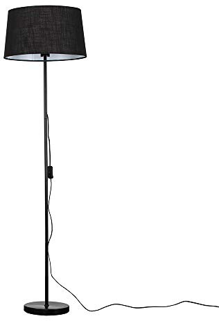 MiniSun | Modern Standard Floor Lamp in a Black Metal Finish with a Black Tapered Shade | Floor Lamps & Torchieres, Home Décor & Improvement Essential | Includes Bulb [3000K Warm White]