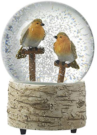 Heaven Sends Christmas Winter Snow Globe/Dome/Waterball Decoration Ornament (TWO ROBINS)