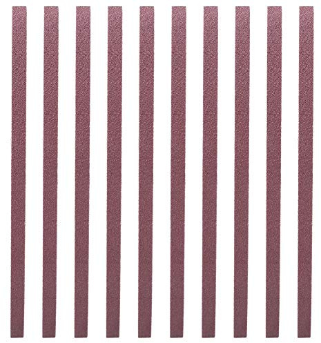 Carta Abrasiva 10 Pezzi Nastro Abrasivo 533 x 9 mm Ossido di Alluminio 80# Set per Affilatura e Levigatura