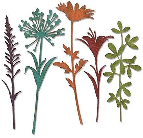 Scrapbooking Cutting Dies, Beautiful Flowers Metal Die Embossing Stencil for DIY Card Making Silver