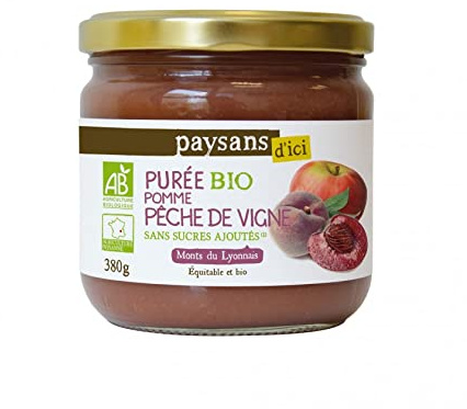 Purée Pomme Pêche de Vigne des Monts du Lyonnais - Paysans d'ici