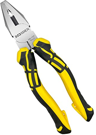 BOOSDEN 8 inch Lineman's Pliers - Side Cutters Combination Pliers with High Leverage and Wire Cutter Function