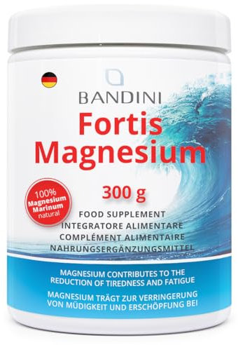 Bandini® FORTIS MAGNESIUM per Stitichezza - Magnesio Citrato e Carbonato Completo in Polvere - Lassativo Forte per Ansia, Stress e Memoria - Riduzione di stanchezza e affaticamento - 100% Vegan - 300g