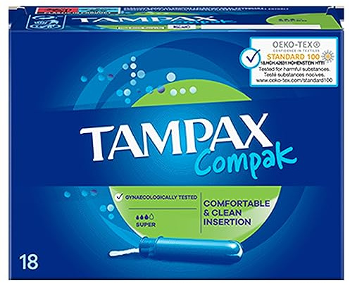 Tampax Compak Super mit Applikator Tampons, 18 Tampons