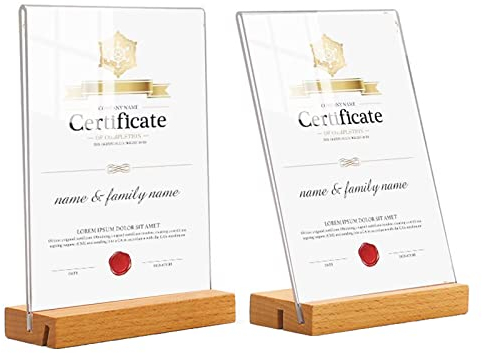 XUBX 2 Pezzi Espositore pubblicitario a T, Supporti per presentazioni, Porta-avvisi da tavolo A4, Portadepliant, Supporto per Libri Acrilico, Espositore da Tavolo, Espositore per Libri