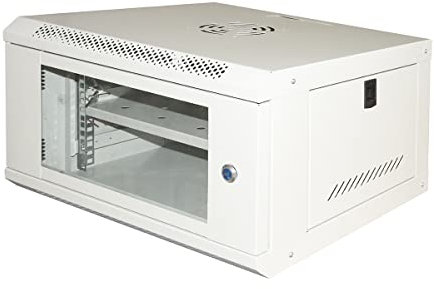 LINK LK1906UL armadio rack 19 serie light con porta vetro temperato e chiusura a chiave colore grigio dimensioni 53x40x30 cm ripiano incluso capacità 6U per installazione a muro 1 unità