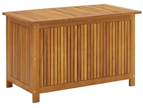 homiuse Garten-Aufbewahrungsbox Massivholz Akazie 90x50x58 cm Gartenbox Auflagenbox Aufbewahrungstruhe Gartentruhe Kissenbox Garten Wasserdicht Kissenbox Outdoor Wasserdicht Auflagenbox Holz