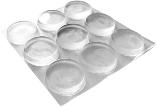 Gommini Paracolpi in Silicone Trasparente, Diametro 20 mm Spessore 6 mm, Paracolpi per Porte, Mobili, Cassetti, Armadio, Finestre - Pz 9