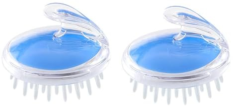SIGANDG Cepillo Masajeador Cuero Cabelludo[Húmedo y Seco]cepillo de masaje de cabeza de silicona, cepillo de champú, para el tratamiento de la caspa, limpieza profunda y cuidado (Azul)