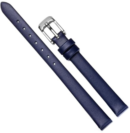 Chlikeyi Correa de reloj Universal para mujer, correa de piel pequeña, pulsera fina, plata azul rey, 6 mm