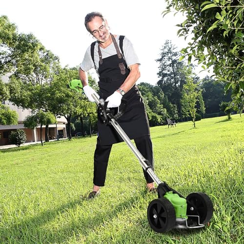 Desbrozadora Con Batería de 200 W, Recortadora de Césped Con 1 Batería y Cargador, Cortacésped Para Cuidado del Césped y Jardinería 12000 R/min (Verde)