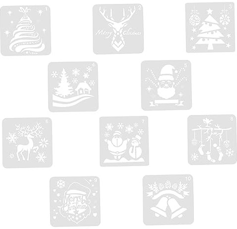 Operitacx 10stücke Teiliges Weihnachten Eckige Schablonen Langlebigem Pet Wiederverwendbar Für Junge Mädchen Zum Zeichnen Scrapbooking Diy-basteln Und Weihnachtsdeko Vielseitig Für Fenster