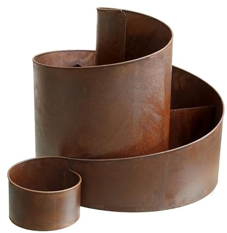 mucHome Kräuterspirale Kräuterschnecke Kräuterbeet aus Metall 58,5x43x41cm Rost Kräutertreppe