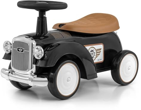 Vintage-Fahrzeug Royce von Milly Mally - Retro Rutschauto mit Hupe, Stauraum und Eva-Rädern für Kinder ab 12 Monaten (Schwarz)