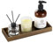 Luxspire Vassoio da Bagno in Legno, Vassoio per Cosmetici, Vassoio per Sapone per Piano Bagno, Decorazione Rustica da Bagno, Portaoggetti Arredamento per Piano Cucina, 28,5 x 11 cm, Marrone