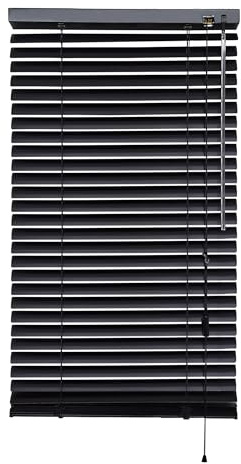 iYueMps Aluminium-Jalousie (95 cm x 130 cm) zum Klemmen oder Dirllen von Fensterrollos, stark, zuschneidbar, einfache Montage, 25 mm Lamellen, für Zuhause, Büro, Badezimmer, Schlafzimmer, Wohnzimmer,