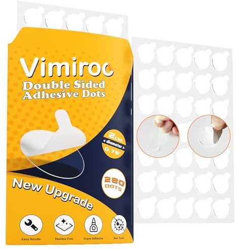 Double Sided Adhesive Dots– 280pcs Easy to Peel Sticky Dot,Clear Removable Mounting Putty Removable for Crafts, Posters, Balloons, and DIY Projects