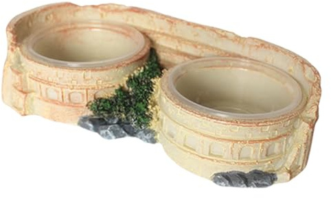 Reptilienschale - Praktische Terrarienschalen | Mühelose kleine Schildkröten-Habitat-Futterstation, einzigartige Harz-Bartdrachenschale, Trinkbecken mit transparenter Schale, Futterzubehör