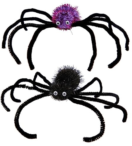 JOINPAYA Barrette à Cheveux Araignée D’Halloween 2 Pcs en Plastique | Décoration Araignée en Peluche Fil, pour Costumes et Soirées Halloween, Facile à Poser Retirer
