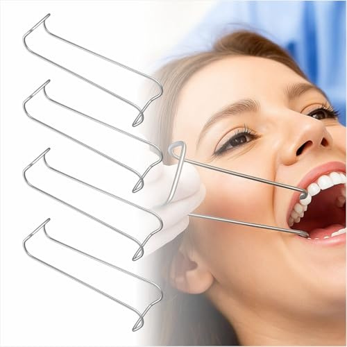 Dental Columbia kind retractor, rostfritt stål självtvättbara munöppnare för tandblekning, tandreglering och procedurer, 4 st