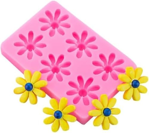 Silikonformen mit Gänseblümchen, Chrysanthemen, kleine Blumenformen, Fondant, Kuchen, Schokolade, Modelliermasse, Harz, Form für Kuchendekoration, Süßigkeiten, Basteln, Eiswürfel, Seife, Wachs (ZS081)