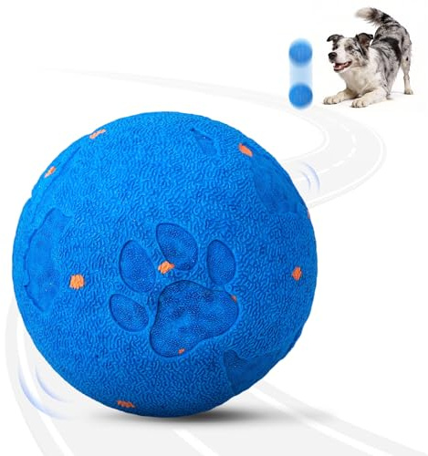 Pet Prime ETPU Interaktiver Spielball für Hunde, Intelligenter Hundespielzeug, elektrischer Ball für mitteler großer Hunde, Blau, Geräuschreduzierung & Wasserfest für Innen/Außen