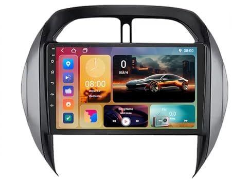 9 Pulgadas Doble DIN Android 15 Radio de Coche para Toyota RAV4 RAV 4 2003-2005 con CarPlay Cámara de Respaldo Controles del Volante Bluetooth GPS Navi Enlace al Espejo(A1 1G+32G)