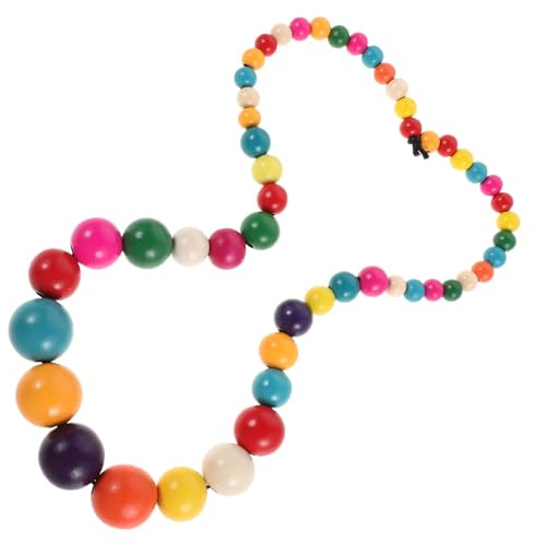 ROMISBABA Boho Perlenkette Damen lang Bunte Holzperlen Halskette Ethno Schmuck für Strand und Sommer Leichte Vintage Holzkette
