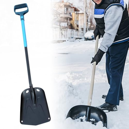 CNANRNANC Pala da neve pieghevole con telaio in lega di alluminio, pala portatile in alluminio leggero progettata per giochi sulla neve genitori-figli, giardino, auto e campeggio