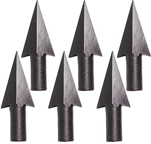 AMEYXGS 6/12pcs 8mm Diameter Metal Traditional Broadheads Archery Glue on Arrowheads for Wooden Bamboo Arrows (6)