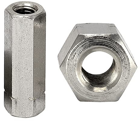 OPIOL QUALITY® Gewindemuffen Sechskant M10x40 aus Edelstahl A2 V2A (4 Stück) Langmuttern Sechskantmuffen Gewindehülsen Abstandshalter Verbindungsmuttern Distanzmuffen Rostfrei