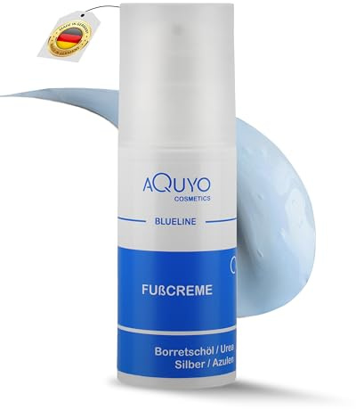 Blueline Fußcreme gegen Hornhaut und Fußpilz | Creme für trockene, rissige Füße und Entzündungen der Haut | Fusscreme mit 15% Urea | Fusspflege zur Behandlung von Schrunden (100ml Airless Spender)