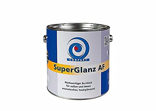 Conpart - SuperGlanz AF 8060 Weiß- und Buntlacke Hochglänzende, reinweiße Spezial-Alkydharz-Lackfarbe für außen und innen - 2,5 Liter