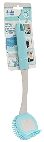 JVL Pro Clean Anti-Bac Rubber Dish Brush with Extra Bristles
