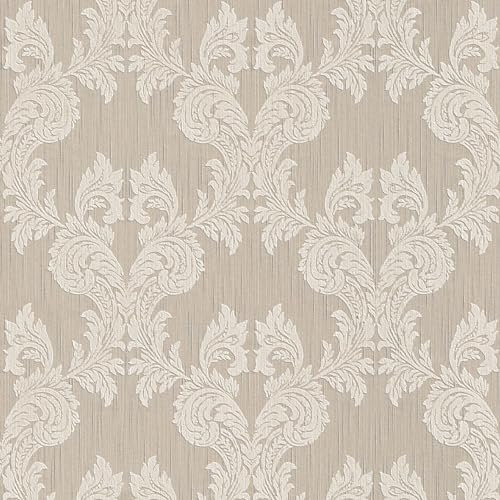 Profhome 956301-GU Textiltapet barock matt färg beige 5,33 m2