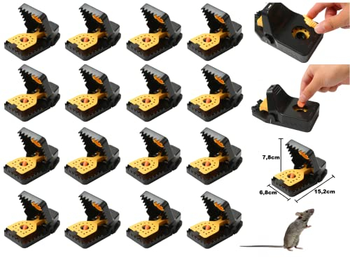 Rattenfalle Schlagfalle Wieder verwendbar Ratten Falle mit Futterfach R601 16Stk.