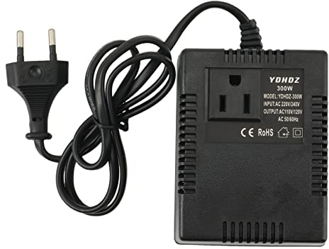 SuanQ Convertidor de Voltaje de 300 W Transformador de 220 V 110 V Transformador Reductor Convertidor de Voltaje Adaptador de Viaje Enchufe de la UE
