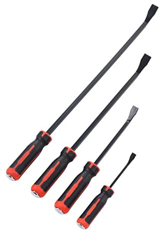 Focket Ensemble de 4 Leviers à Usage Intensif, Torsion élevée Pointe Coudée à 30° Ergonomique manipulé Barre de Levier Outils à Main de Mécanicien pour Automobile Démolition Pied de Biche