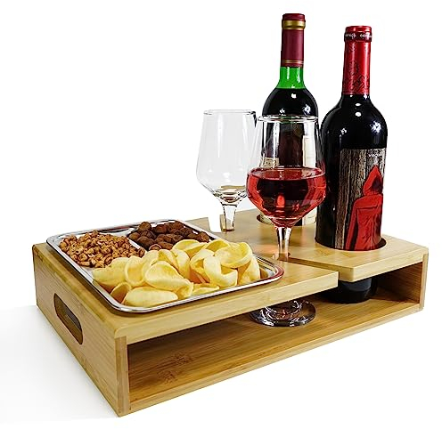 Couch Bar,Couchbar Sofa,Couchbar Snackbox, Weinhalter für die Couch, Couchbar - Sofatablett - Weinregal - Snackschale - Snackhalter - Couch Butler