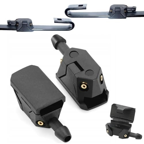 Trucks-Vans 4-way Windscreen Washer Nozzles for 8-9mm Wiper Arm compatible with Ford Transit, Mercedes Sprinter, VW Crafter Fiat Ducato, Volvo FH, DAF Scania Iveco – Sceen wash spray jets by Click&Fit