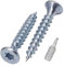 SKIR'CO (100 pcs) Zinc Plated Steel Wood Screws 3.0 x 20 mm, Torx Head, Countersunk Head, Chipboard Screws, Fully Threaded
