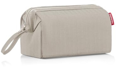 reisenthel travelcosmetic herringbone sand - borsa per cosmetici da viaggio forte, robusta e pratica, cinghia a mano, materiale idrorepellente