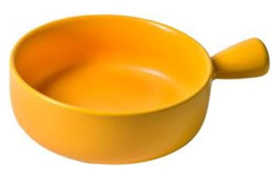 Teglia Ceramica Tonda Manico, Piatti da Forno per Pasta e Insalata | Resistente al Calore, Facile da Pulire, Finitura Opaca Gialla, per Cucina Domestica