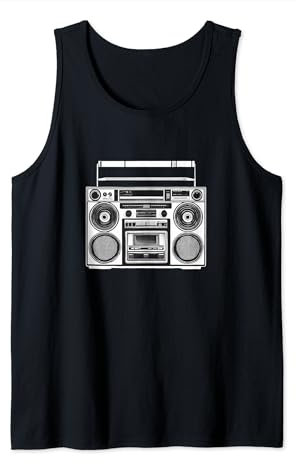 Vintage Nostalgie Retro 80er Jahre Boom Box Radio für Musikliebhaber Tank Top
