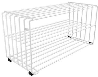 MYWIRE® Elegantes Schuhregal Metall (Verkehrsweiss) „RODL 2“ – Moderne Schuhaufbewahrung Schuhablage im eleganten Look – hochwertiger Schuhorganizer stabil und robust – in Österreich produziert